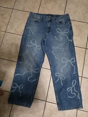 Aeropostale Blue Bow Print Women's Jeans